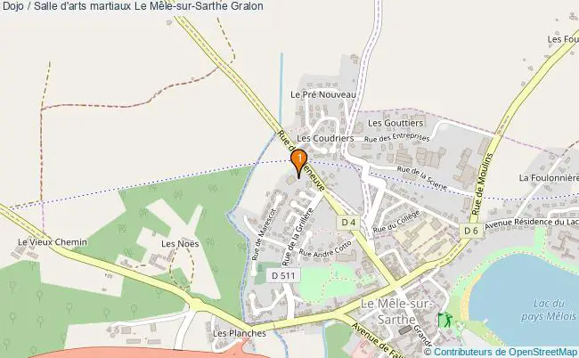 plan Dojo / Salle d'arts martiaux Le Mêle-sur-Sarthe : 1 équipements