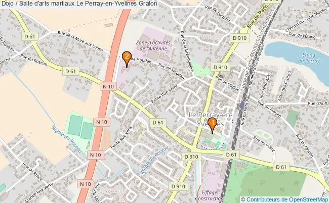 plan Dojo / Salle d'arts martiaux Le Perray-en-Yvelines : 2 équipements
