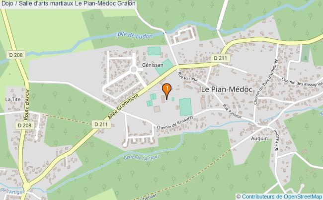 plan Dojo / Salle d'arts martiaux Le Pian-Médoc : 1 équipements