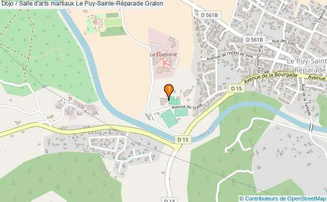 plan Dojo / Salle d'arts martiaux Le Puy-Sainte-Réparade : 1 équipements