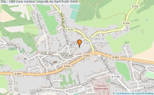 plan Dojo / Salle d'arts martiaux Longeville-lès-Saint-Avold : 1 équipements