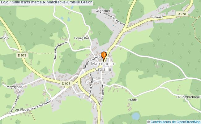 plan Dojo / Salle d'arts martiaux Marcillac-la-Croisille : 1 équipements
