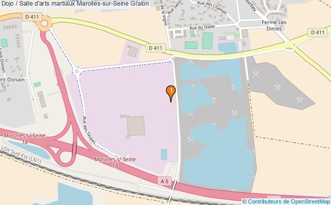 plan Dojo / Salle d'arts martiaux Marolles-sur-Seine : 1 équipements