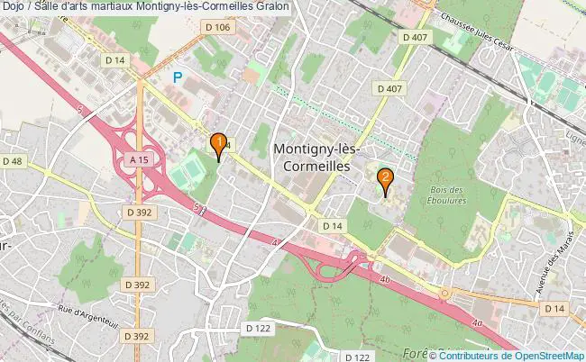 plan Dojo / Salle d'arts martiaux Montigny-lès-Cormeilles : 2 équipements