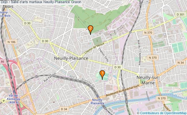 plan Dojo / Salle d'arts martiaux Neuilly-Plaisance : 2 équipements