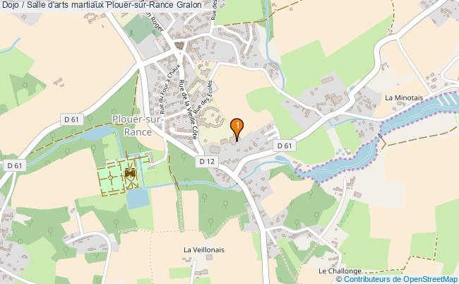 plan Dojo / Salle d'arts martiaux Plouër-sur-Rance : 1 équipements