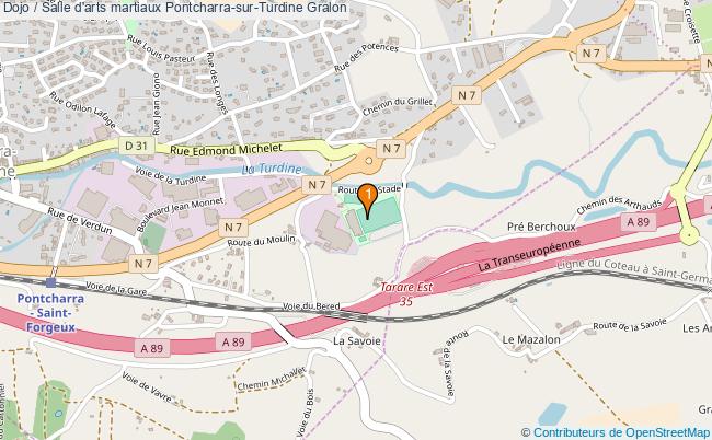 plan Dojo / Salle d'arts martiaux Pontcharra-sur-Turdine : 1 équipements