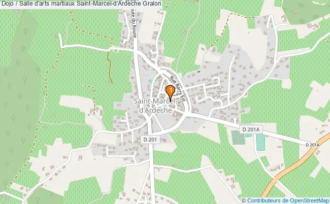 plan Dojo / Salle d'arts martiaux Saint-Marcel-d'Ardèche : 1 équipements