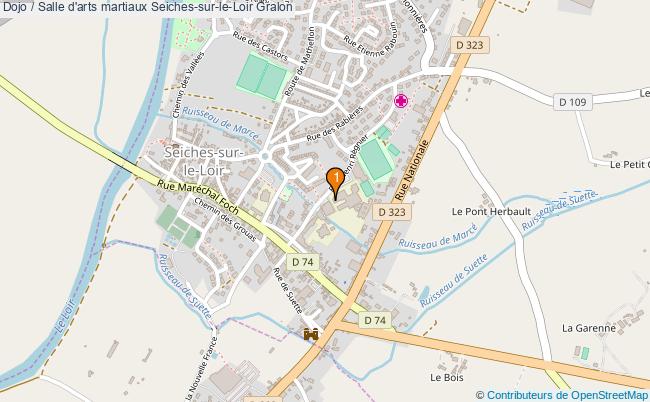 plan Dojo / Salle d'arts martiaux Seiches-sur-le-Loir : 1 équipements