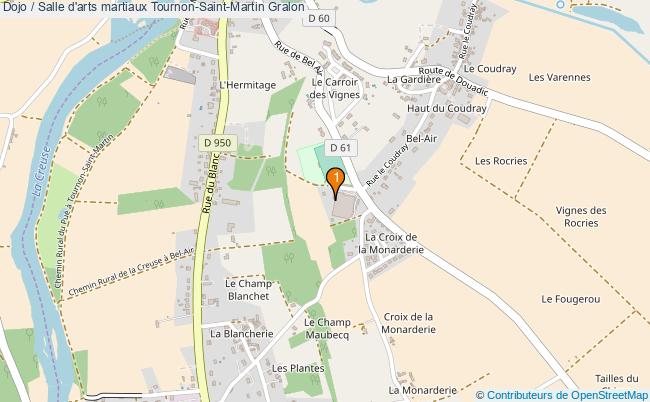 plan Dojo / Salle d'arts martiaux Tournon-Saint-Martin : 1 équipements