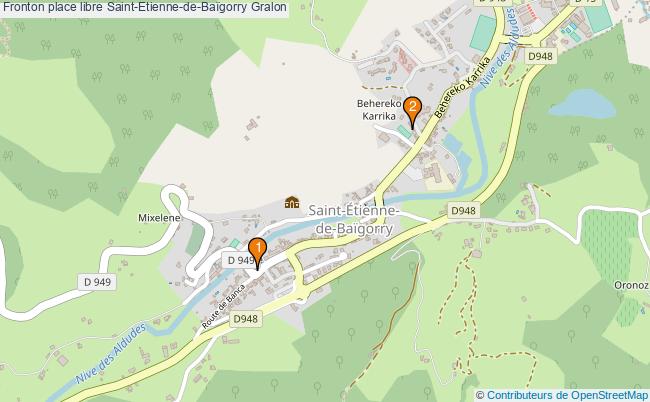 plan Fronton place libre Saint-Etienne-de-Baïgorry : 2 équipements