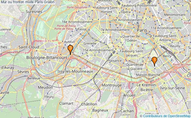 plan Mur ou fronton mixte Paris : 3 équipements
