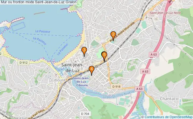 plan Mur ou fronton mixte Saint-Jean-de-Luz : 5 équipements