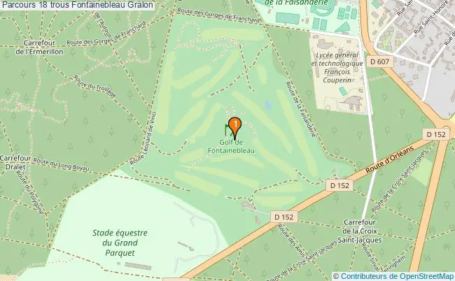plan Parcours 18 trous Fontainebleau : 1 équipements