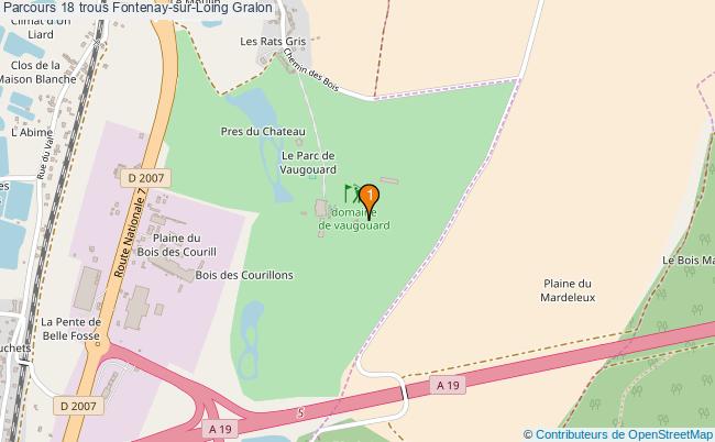 plan Parcours 18 trous Fontenay-sur-Loing : 1 équipements