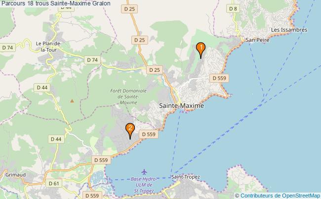 plan Parcours 18 trous Sainte-Maxime : 2 équipements