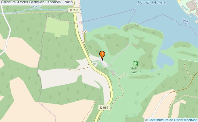 plan Parcours 9 trous Cerny-en-Laonnois : 1 équipements