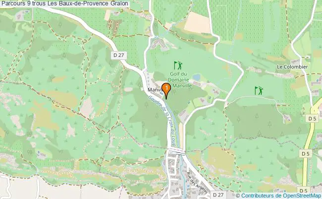 plan Parcours 9 trous Les Baux-de-Provence : 1 équipements