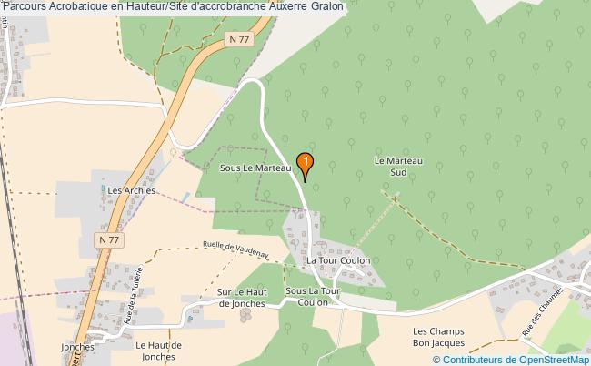plan Parcours Acrobatique en Hauteur/Site d'accrobranche Auxerre : 1 équipements