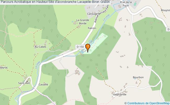 plan Parcours Acrobatique en Hauteur/Site d'accrobranche Lacapelle-Biron : 1 équipements