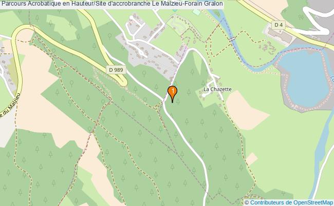plan Parcours Acrobatique en Hauteur/Site d'accrobranche Le Malzieu-Forain : 1 équipements