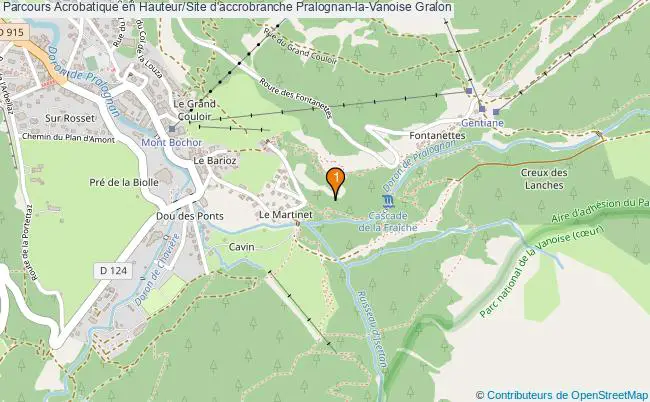plan Parcours Acrobatique en Hauteur/Site d'accrobranche Pralognan-la-Vanoise : 1 équipements