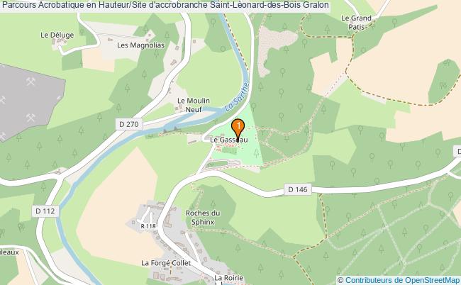 plan Parcours Acrobatique en Hauteur/Site d'accrobranche Saint-Léonard-des-Bois : 1 équipements