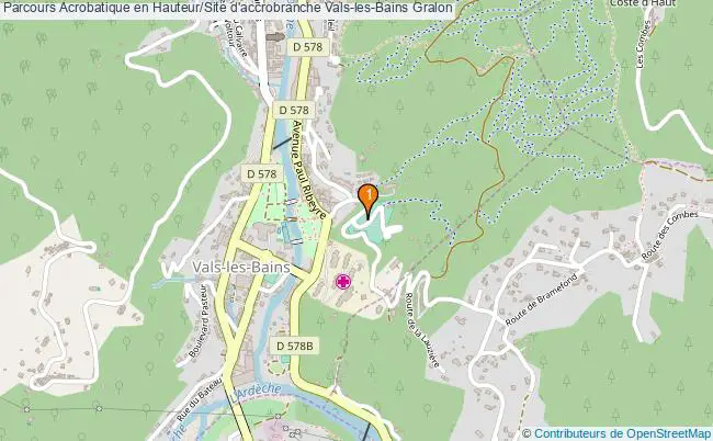 plan Parcours Acrobatique en Hauteur/Site d'accrobranche Vals-les-Bains : 1 équipements