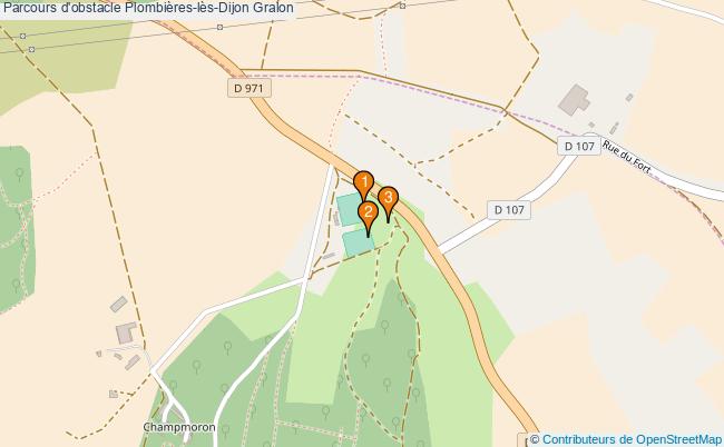 plan Parcours d'obstacle Plombières-lès-Dijon : 3 équipements