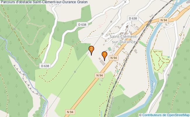 plan Parcours d'obstacle Saint-Clément-sur-Durance : 2 équipements