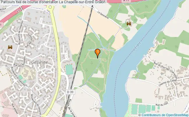 plan Parcours fixe de course dorientation La Chapelle-sur-Erdre : 1 équipements