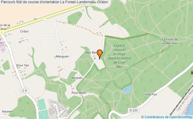 plan Parcours fixe de course dorientation La Forest-Landerneau : 1 équipements