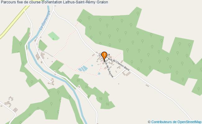 plan Parcours fixe de course dorientation Lathus-Saint-Rémy : 1 équipements