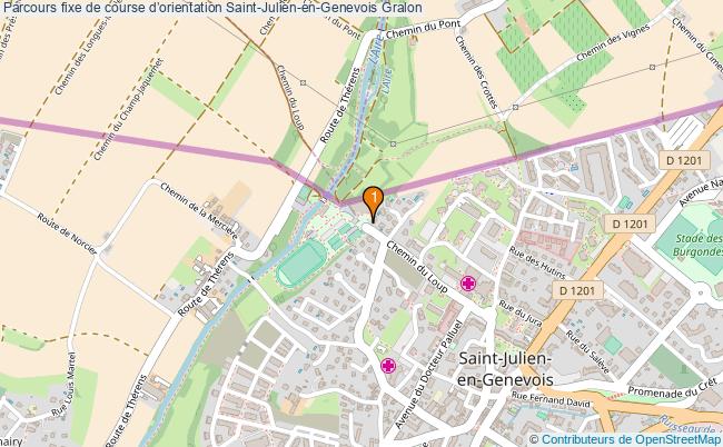 plan Parcours fixe de course dorientation Saint-Julien-en-Genevois : 1 équipements