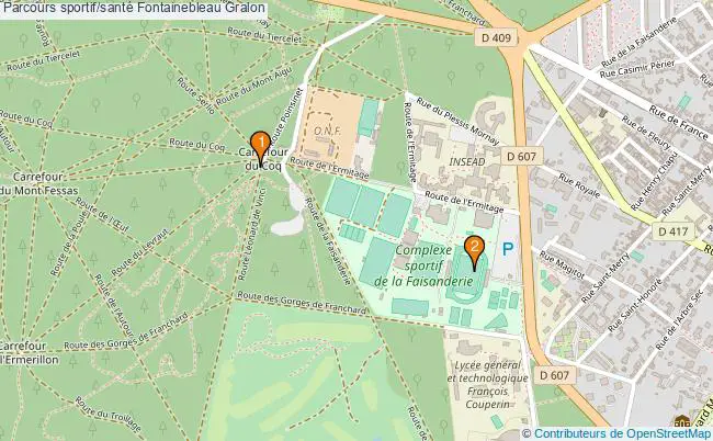 plan Parcours sportif/santé Fontainebleau : 2 équipements