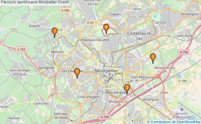 plan Parcours sportif/santé Montpellier : 5 équipements