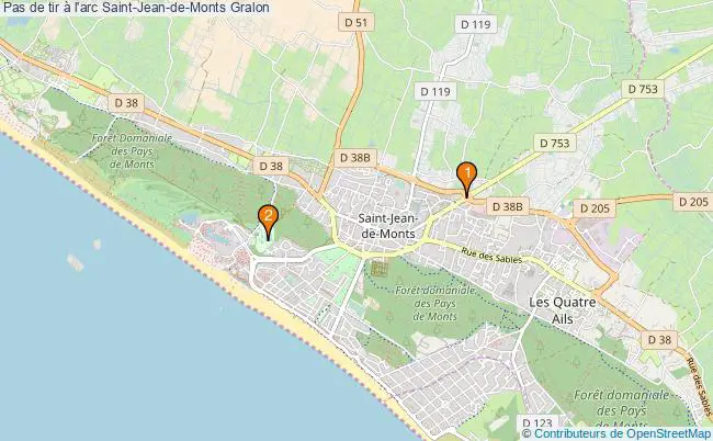 plan Pas de tir à l'arc Saint-Jean-de-Monts : 2 équipements