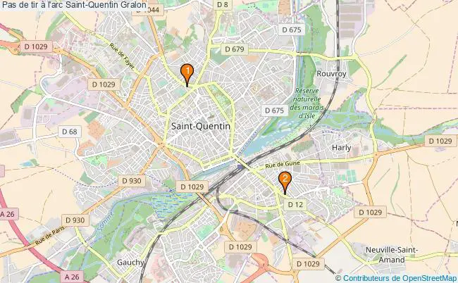 plan Pas de tir à l'arc Saint-Quentin : 2 équipements
