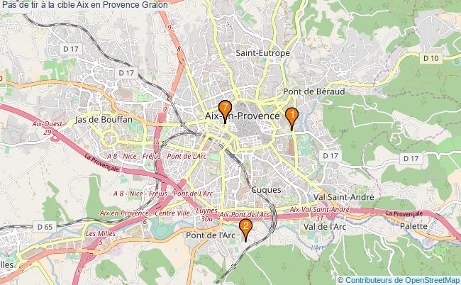 plan Pas de tir à la cible Aix en Provence : 7 équipements