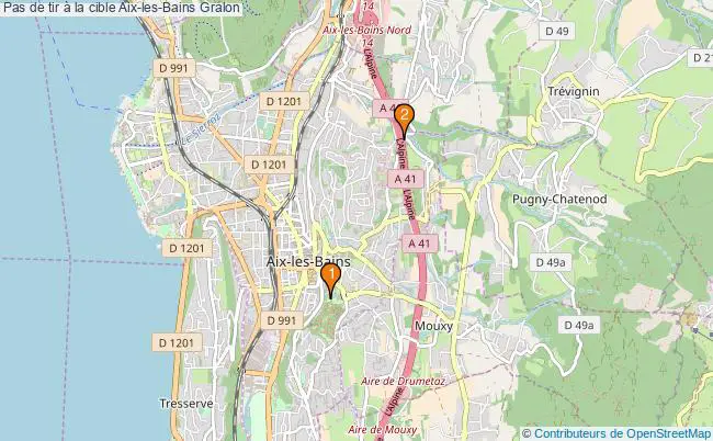 plan Pas de tir à la cible Aix-les-Bains : 2 équipements
