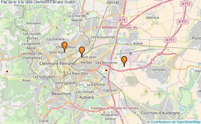 plan Pas de tir à la cible Clermont-Ferrand : 7 équipements