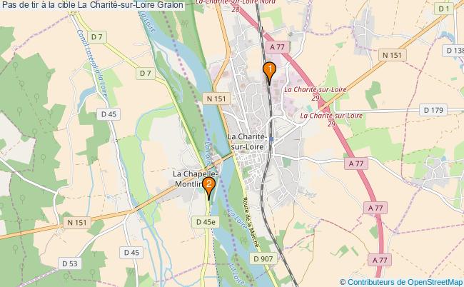plan Pas de tir à la cible La Charité-sur-Loire : 2 équipements