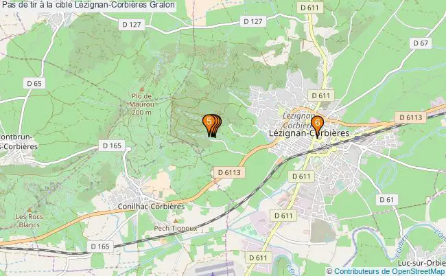 plan Pas de tir à la cible Lézignan-Corbières : 6 équipements