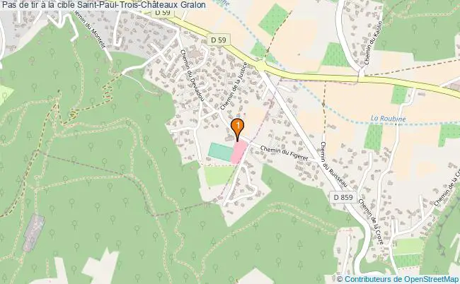 plan Pas de tir à la cible Saint-Paul-Trois-Châteaux : 1 équipements