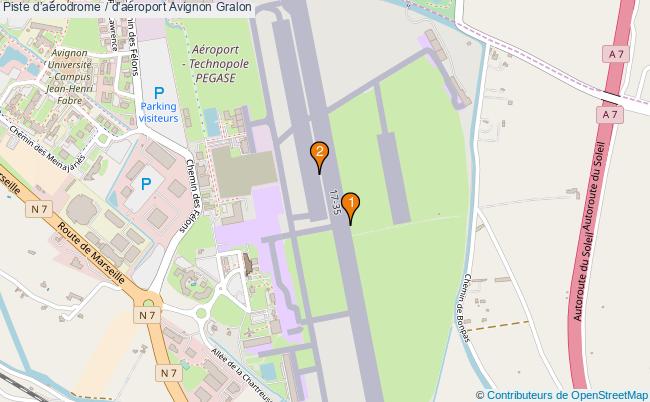 plan Piste daérodrome / d'aéroport Avignon : 2 équipements