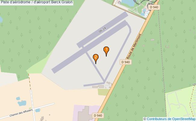 plan Piste daérodrome / d'aéroport Berck : 2 équipements