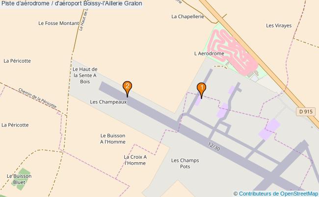 plan Piste daérodrome / d'aéroport Boissy-l'Aillerie : 2 équipements