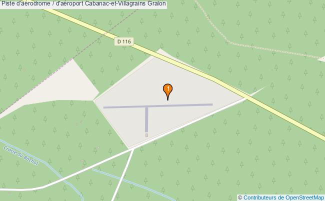 plan Piste daérodrome / d'aéroport Cabanac-et-Villagrains : 1 équipements