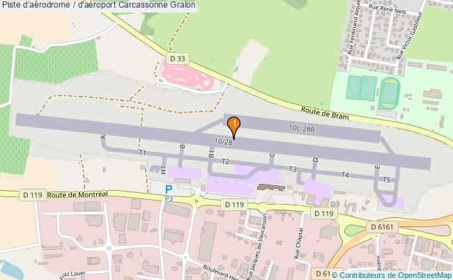 plan Piste daérodrome / d'aéroport Carcassonne : 1 équipements