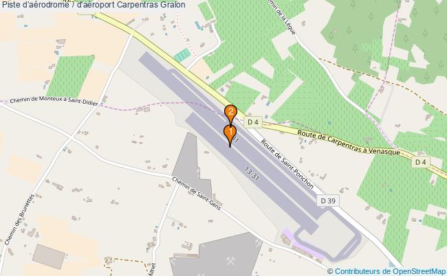 plan Piste daérodrome / d'aéroport Carpentras : 2 équipements